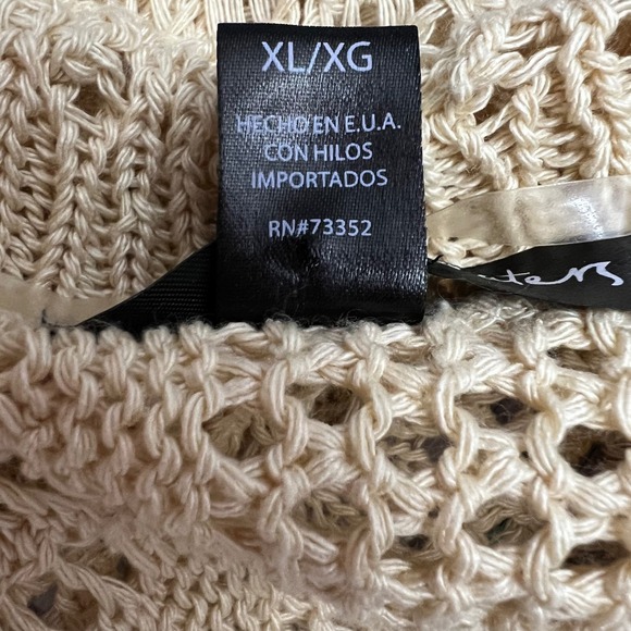United States Sweaters Crochet Open‎ Knit Cardigan Coverup XL Cream Beige - Picture 8 of 9